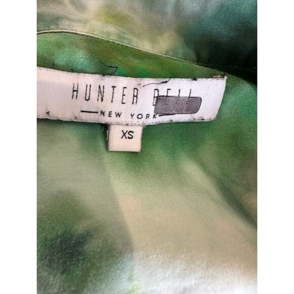 Hunter Bell Green Babydoll Maxi Dress XS Boho Tiered Ruffle Cottage Cotton $400 - Picture 11 of 11